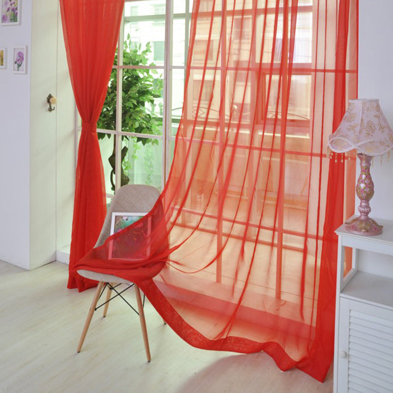 Solid Glass Mesh Ready-made Curtain