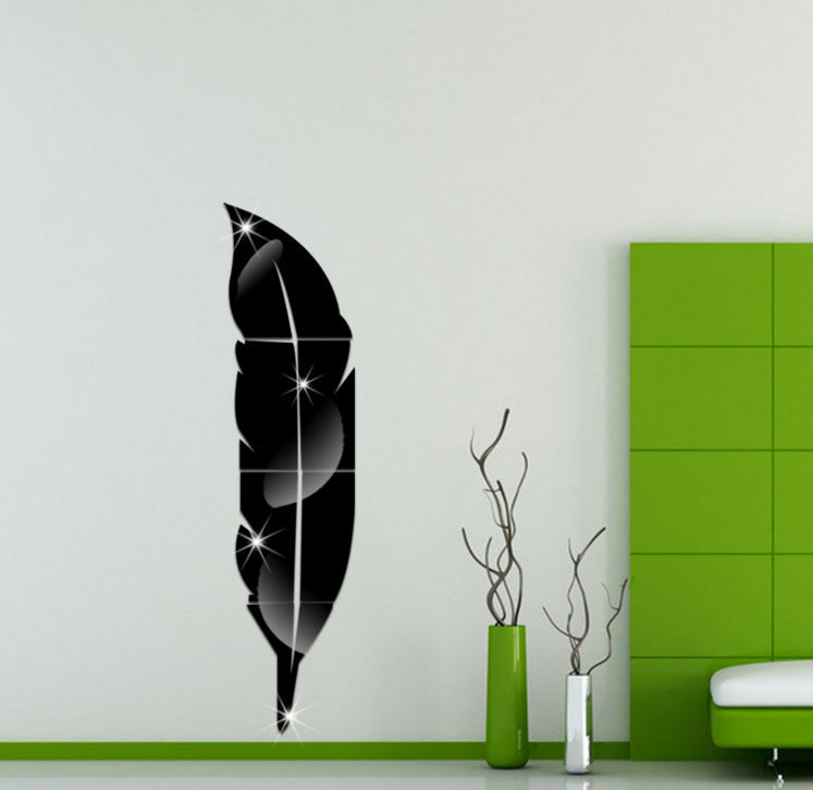 Wall Sticker Feather Decoration Mirror