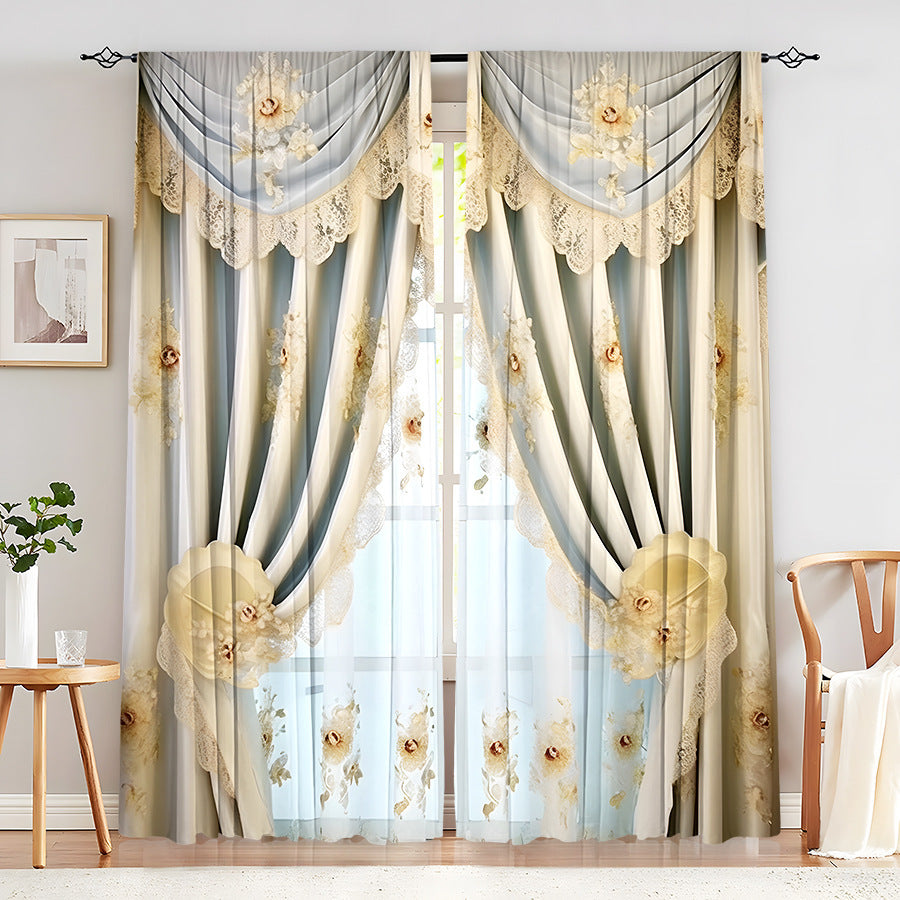 Creative Home European Flower Character Curtains