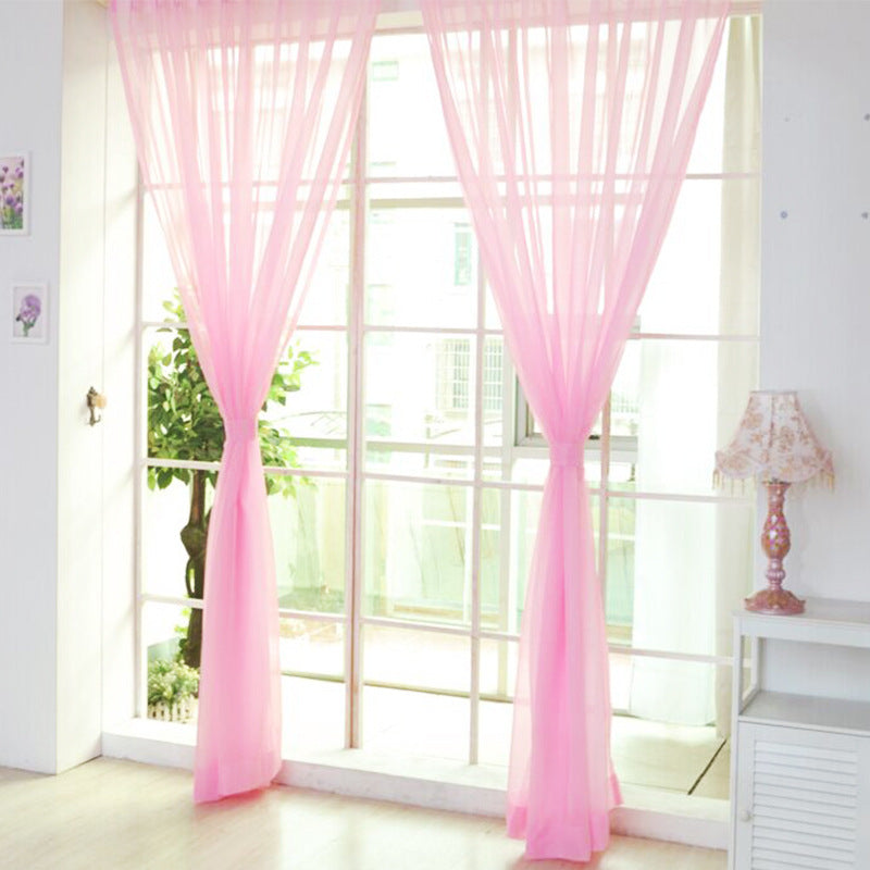 Solid Glass Mesh Ready-made Curtain