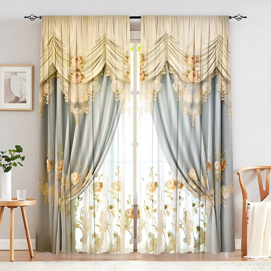 Creative Home European Flower Character Curtains